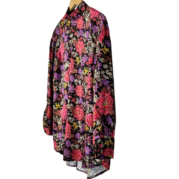 Zara Floral Mock Neck Long Sleeve Blouse - Picture 8 of 13